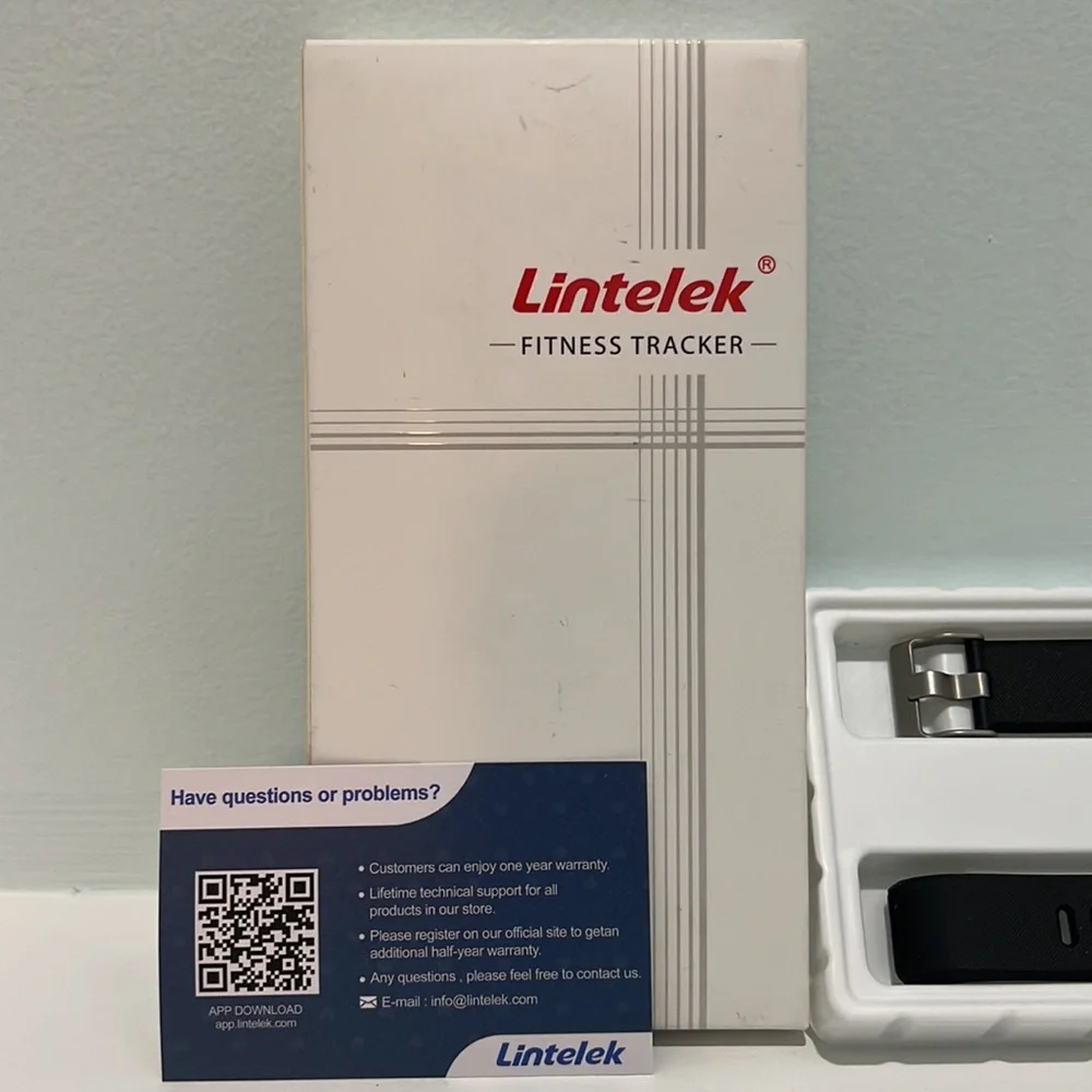 Lintelek ID115Plus Fitness Tracker, Purple + Black Bands, Heart Rate Tracker +